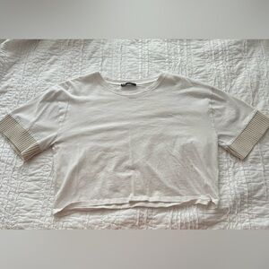 Zara Cropped White T-Shirt